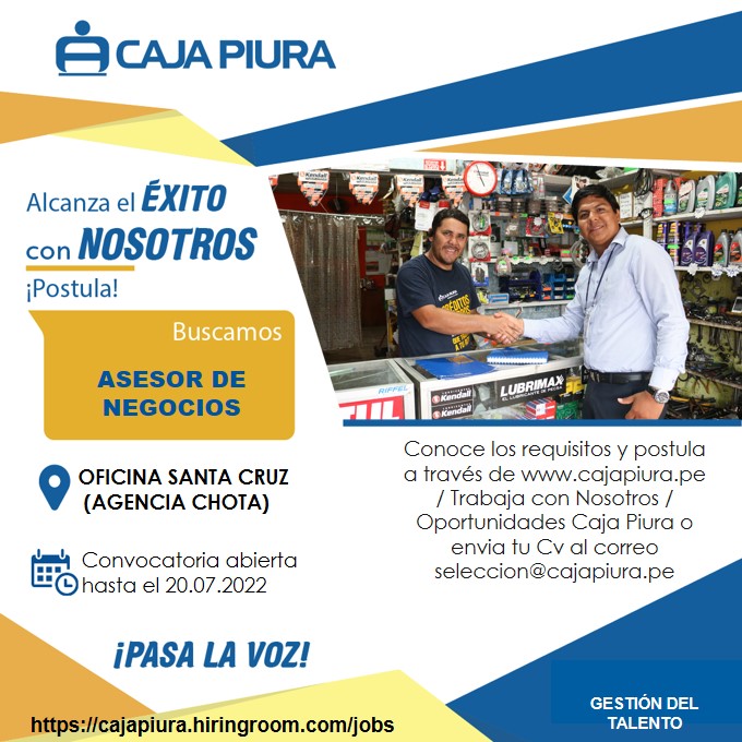 ¡Oportunidades De Empleo En Caja Piura!