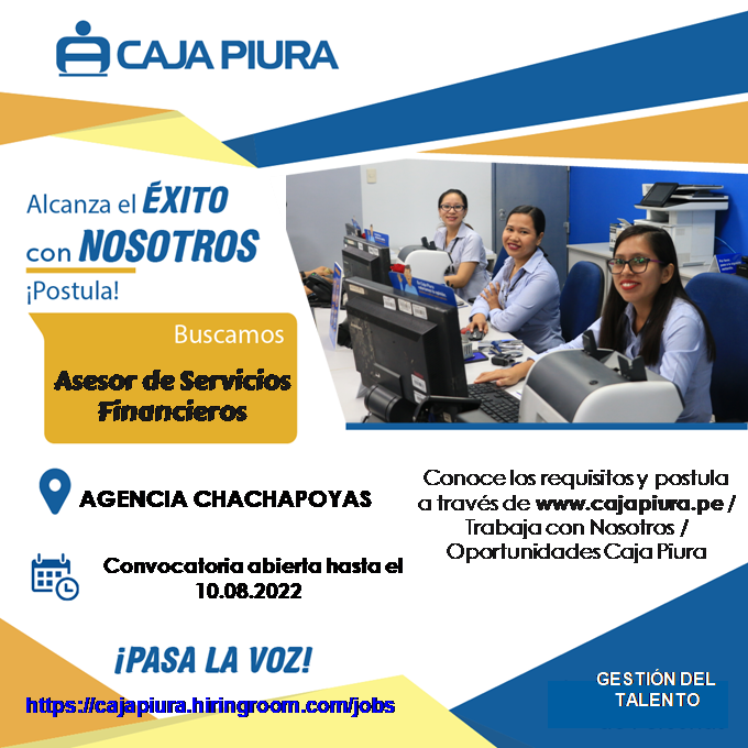 ¡Oportunidades De Empleo En Caja Piura!